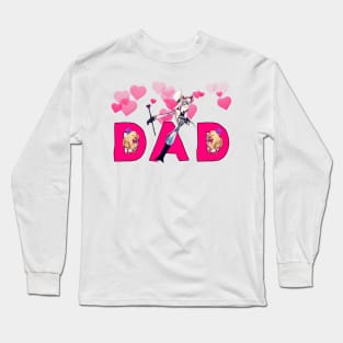 Funny And Cute Hazbin Hotel Lucifer Dad And His Rubber Ducks - Fathers Day Gift Idea Long Sleeve T-Shirt